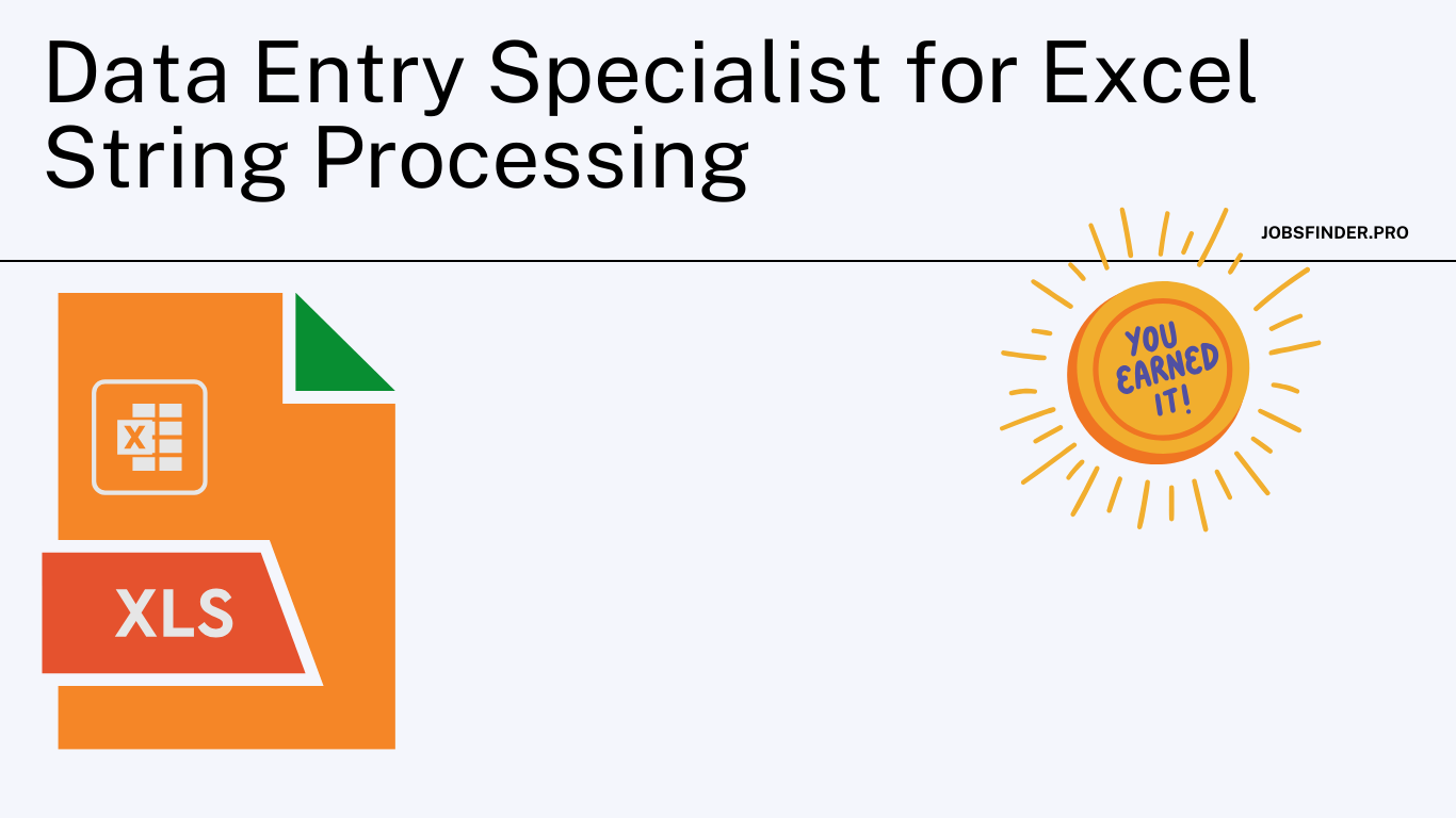 Data Entry Specialist for Excel String Processing